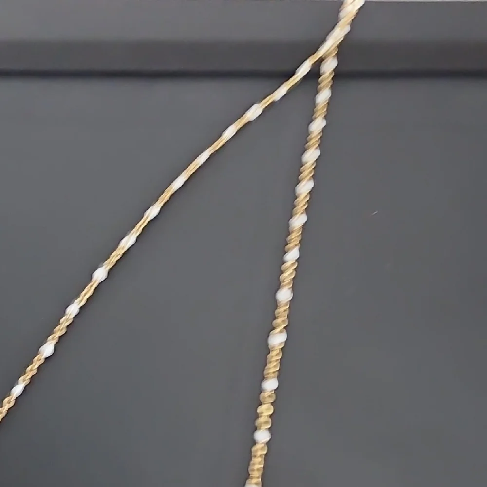 Elegant Gold Chain Necklace with subtle white beads - Picture 3 of 7